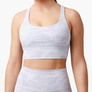 Lululemon energy longline bra in white camo